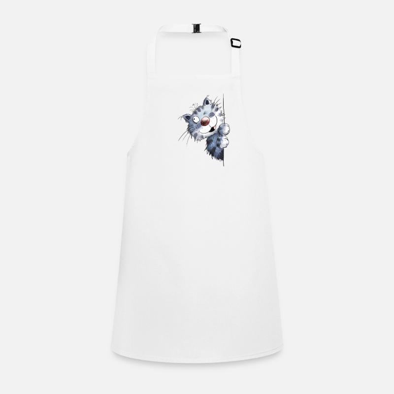 Chat bleu drôle pour les amis de chat Tablier Enfant