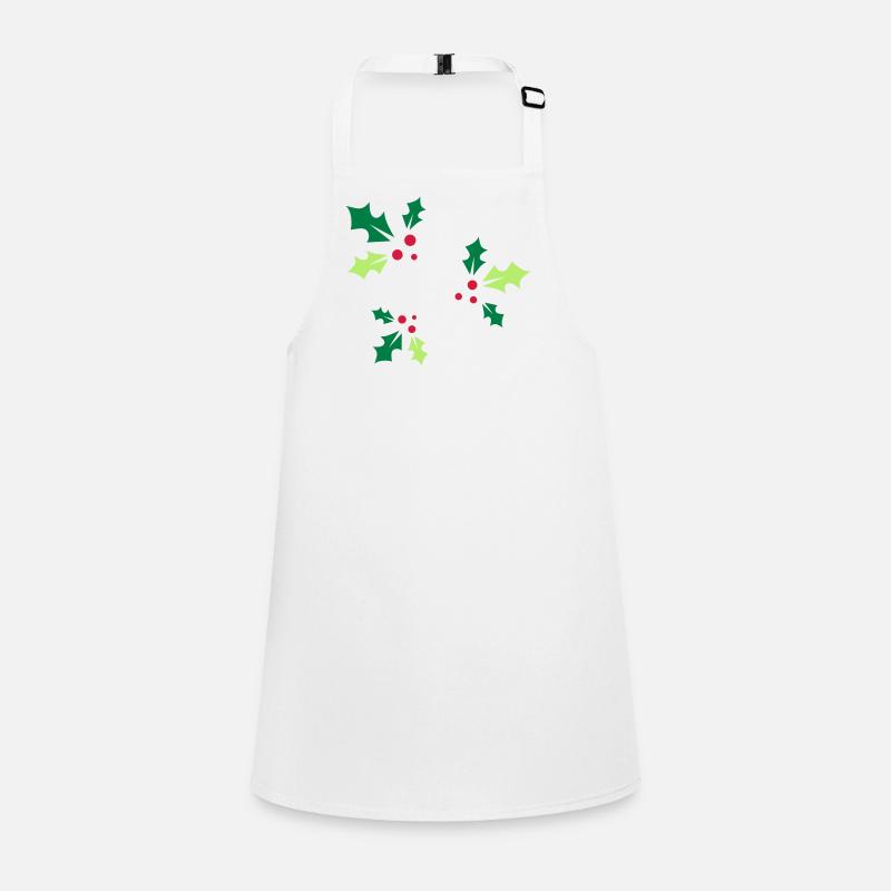 three holly branches with three red berries Children's Apron