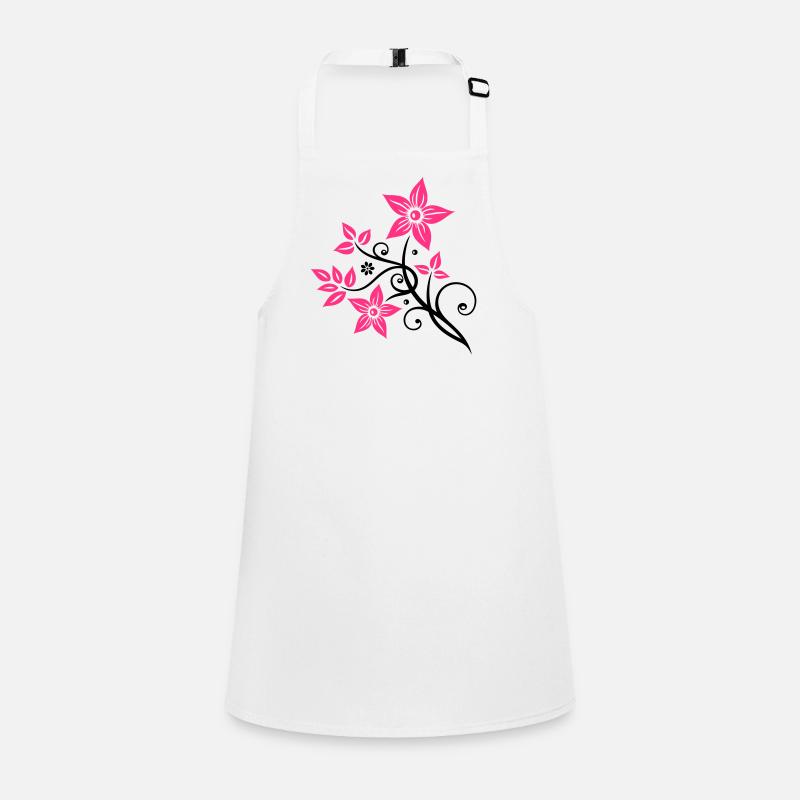 Beautiful, filigree flowers. Floral element. Children's Apron