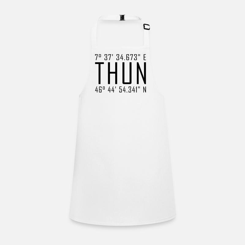 Coordonnées de Thun – Typographie avec référence locale Besch Tablier Enfant