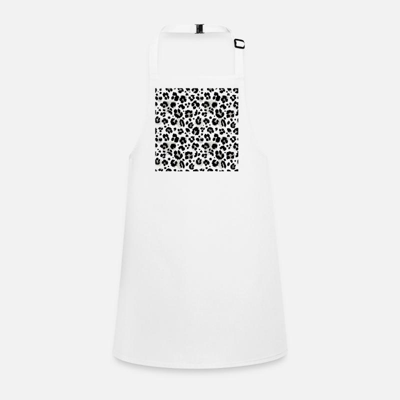 Easy-care animal print black and white pattern - Children's Apron - white