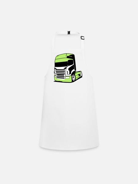 Camion V8 saisissant - Tablier Enfant - blanc - Devant