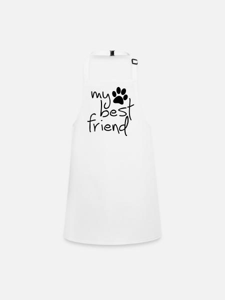 Slagon mon meilleur ami, j'aime mon chien ou mon chat - Tablier Enfant - blanc - Devant