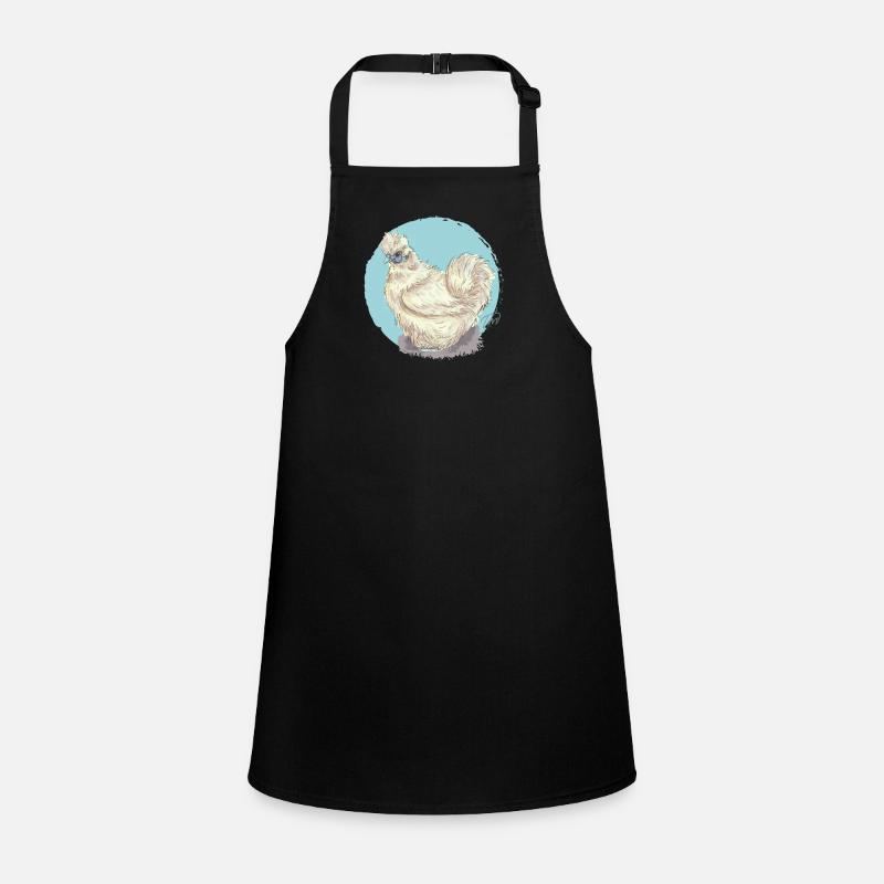 White silk hen Children's Apron