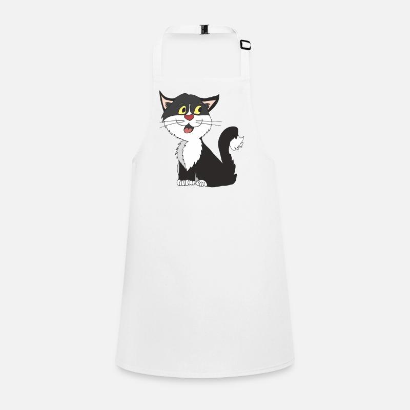 chat noir blanc Tablier Enfant