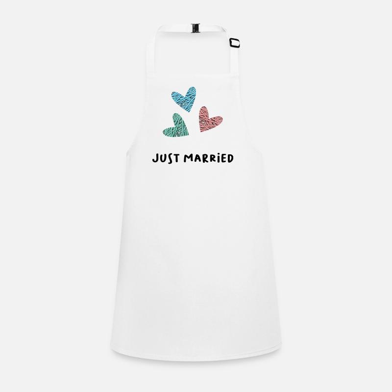 JUST MARRIED. VIVE LES MARIES. SAINT VALENTIN Tablier Enfant