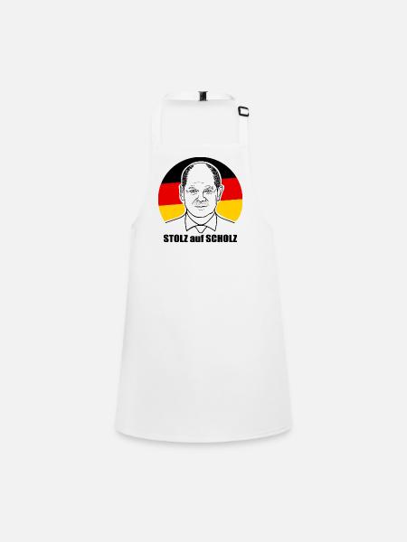stolz auf Scholz, Bundeskanzler, Deutschland Shirt - Schürze für Kinder - Weiß - Vorne