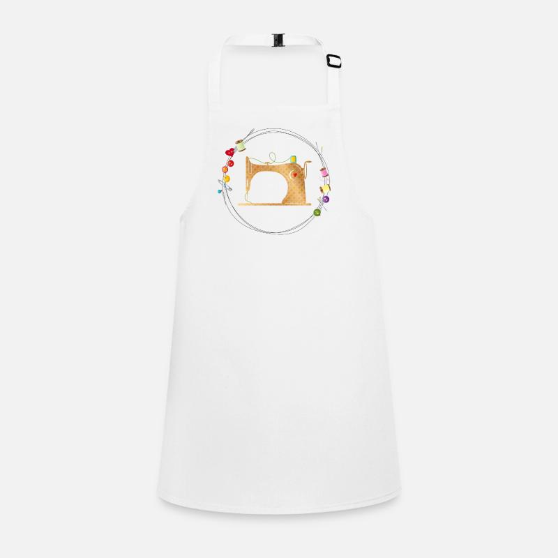 nostalgic colorful sewing machine with sewing accessories Children's Apron