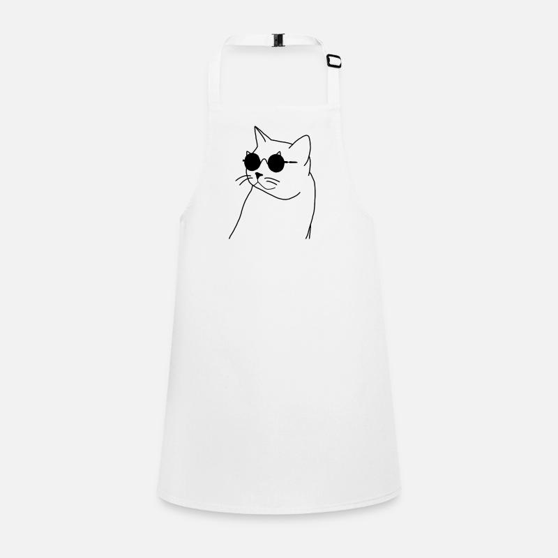 Katze mit Brille Schürze für Kinder
