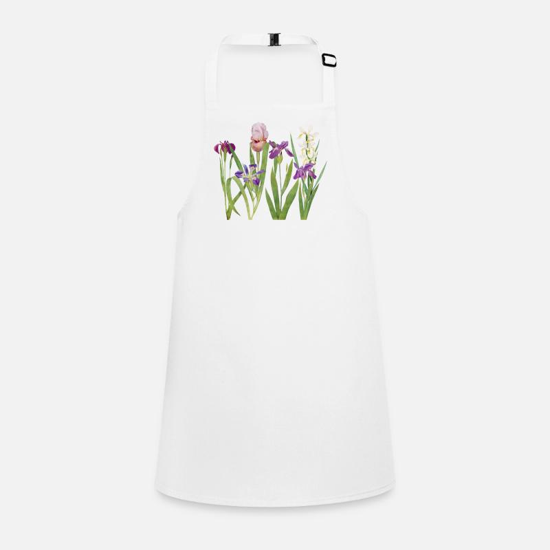 Wilde Iris und Orchidee Botanisches Design Schürze für Kinder