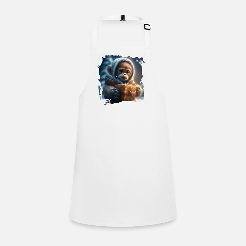 Winterlicher Orangutan Geschenk Schürze für Kinder
