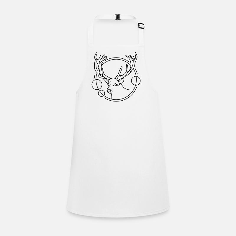 Deer in Geometric Shape - Line Art Design Children's Apron