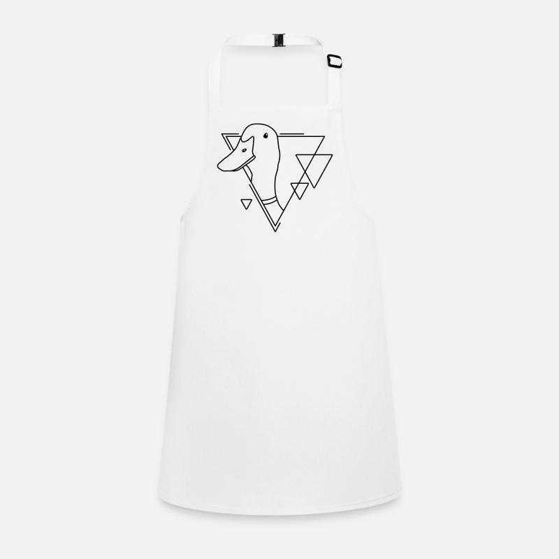 Duck in Geometric Shape - Line Art Design Children's Apron