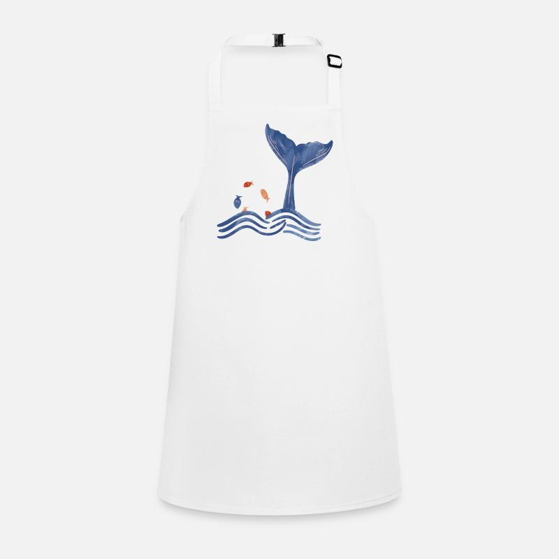 Whale fin and fish Children's Apron