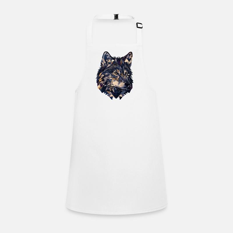 Stylized, geometric wolf Children's Apron