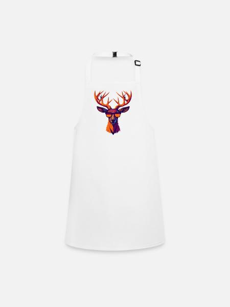 Révolte rétro des cerfs - Tablier Enfant - blanc - Devant