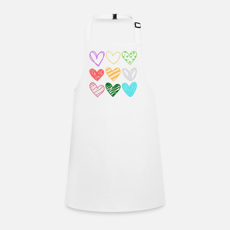 Colorful Doodle Hearts Pattern Children's Apron