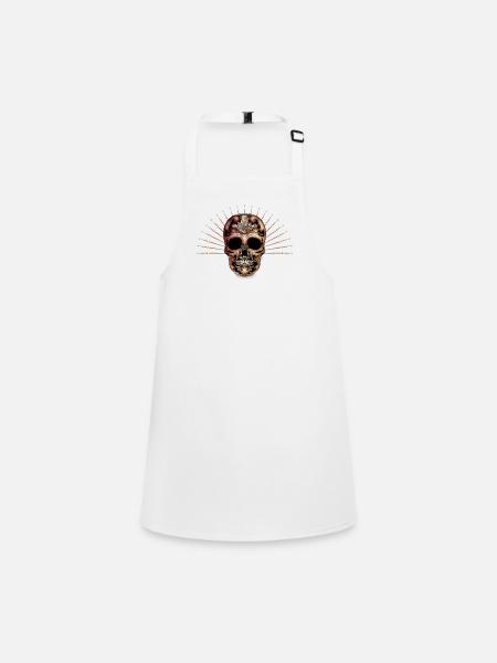 Elegant decorative skull - Children's Apron - white - Front
