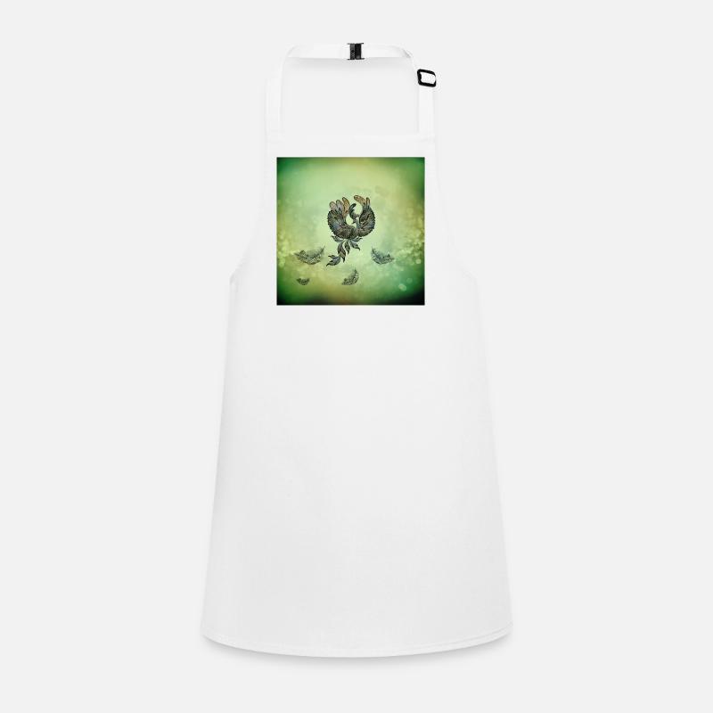 Elegant peacock in green colors. Children's Apron