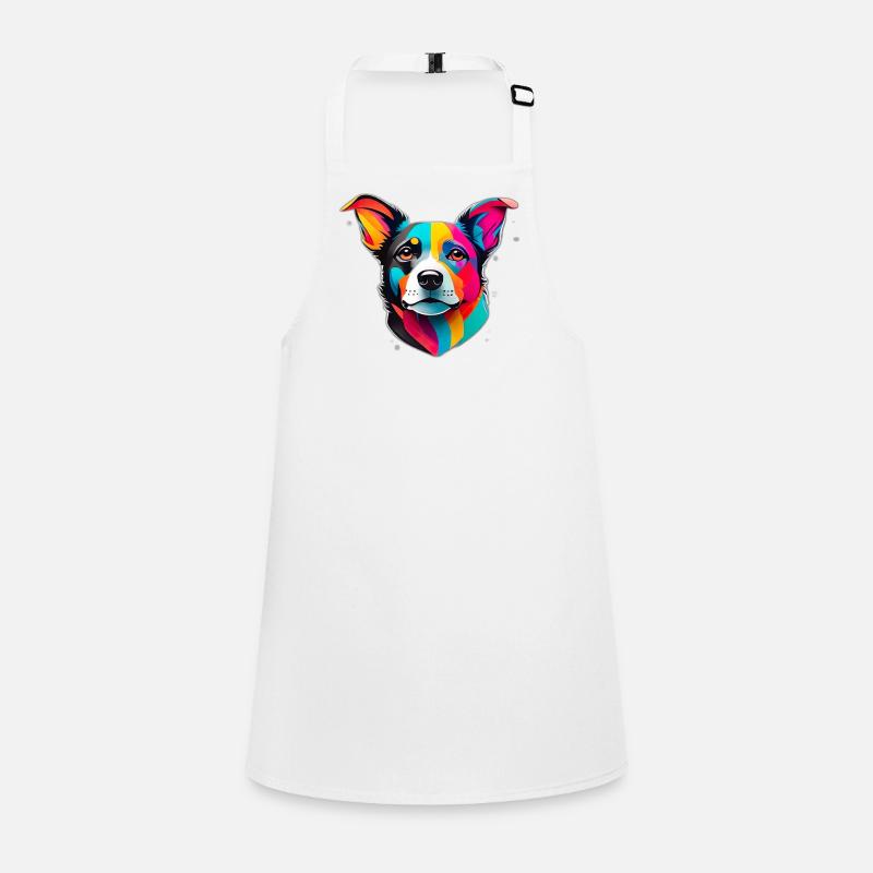 visage de chien coloré Tablier Enfant