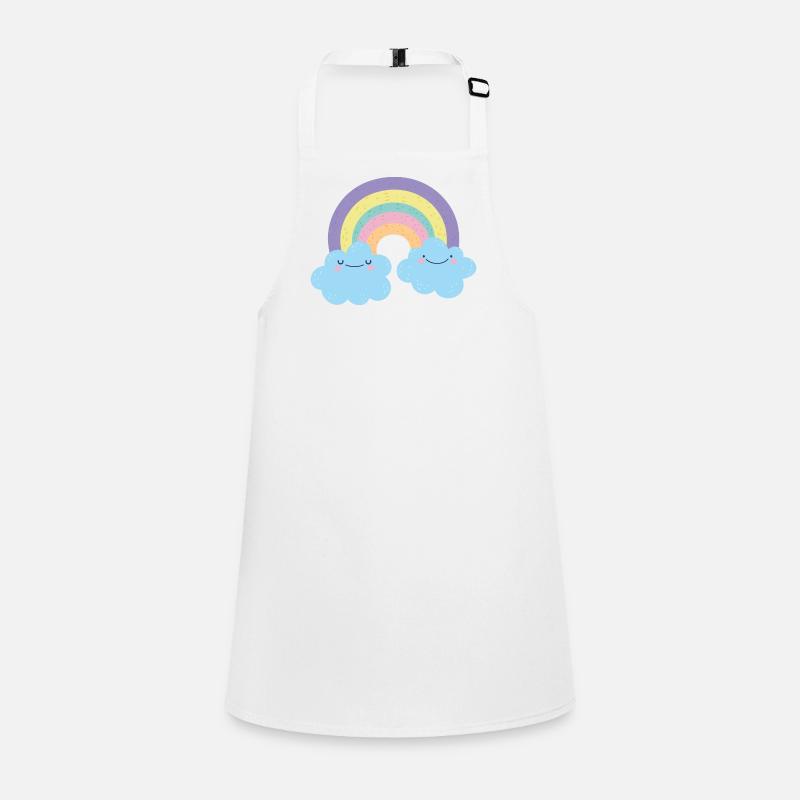 Bunter Regenbogen-Wolken-Charme Schürze für Kinder
