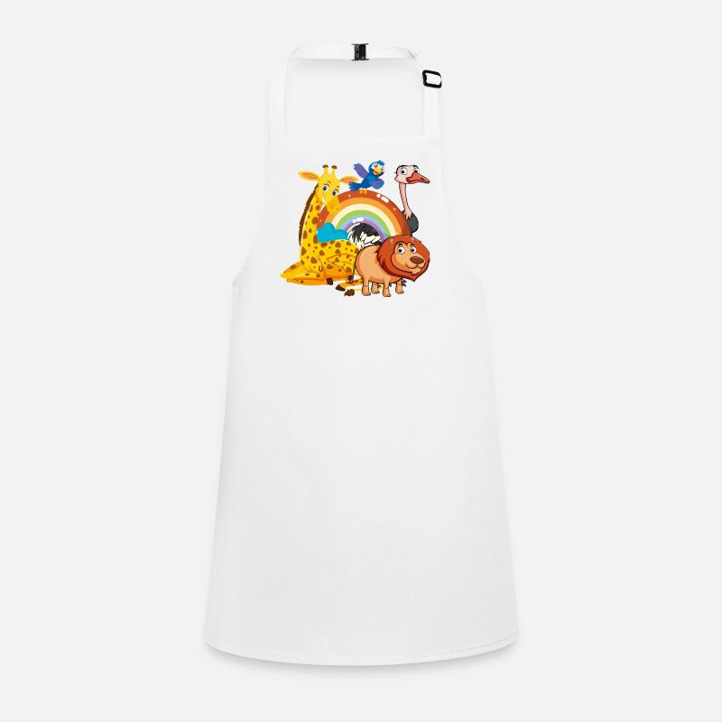 Rainbow Jungle Pals Illustration Children's Apron