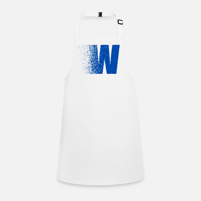 Fragmented W in Bold Blue Children's Apron