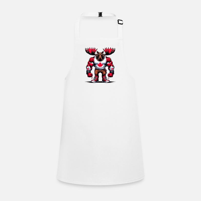 Canada elk with national flag Children's Apron