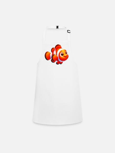 Poisson-clown - Tablier Enfant - blanc - Devant
