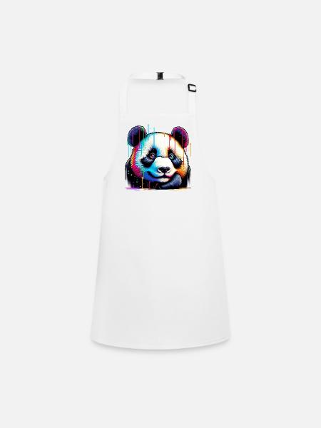 Panda - Schürze für Kinder - Weiß