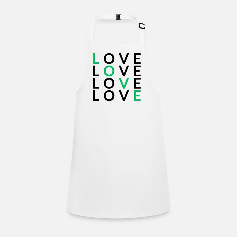 4 AMOUR vert Tablier Enfant