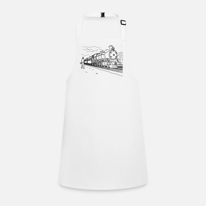 Train Lover Sketch Children's Apron