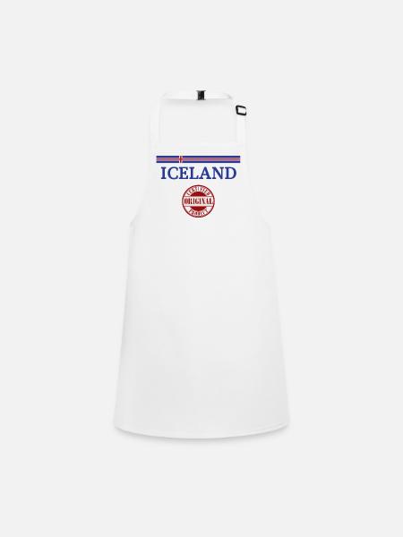 Drapeau de l’Islande, fierté islandaise - Tablier Enfant - blanc - Devant
