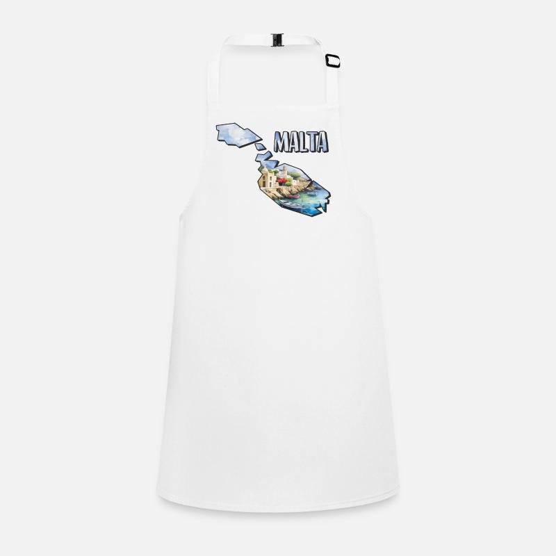 Watercolor Map Malta Children's Apron