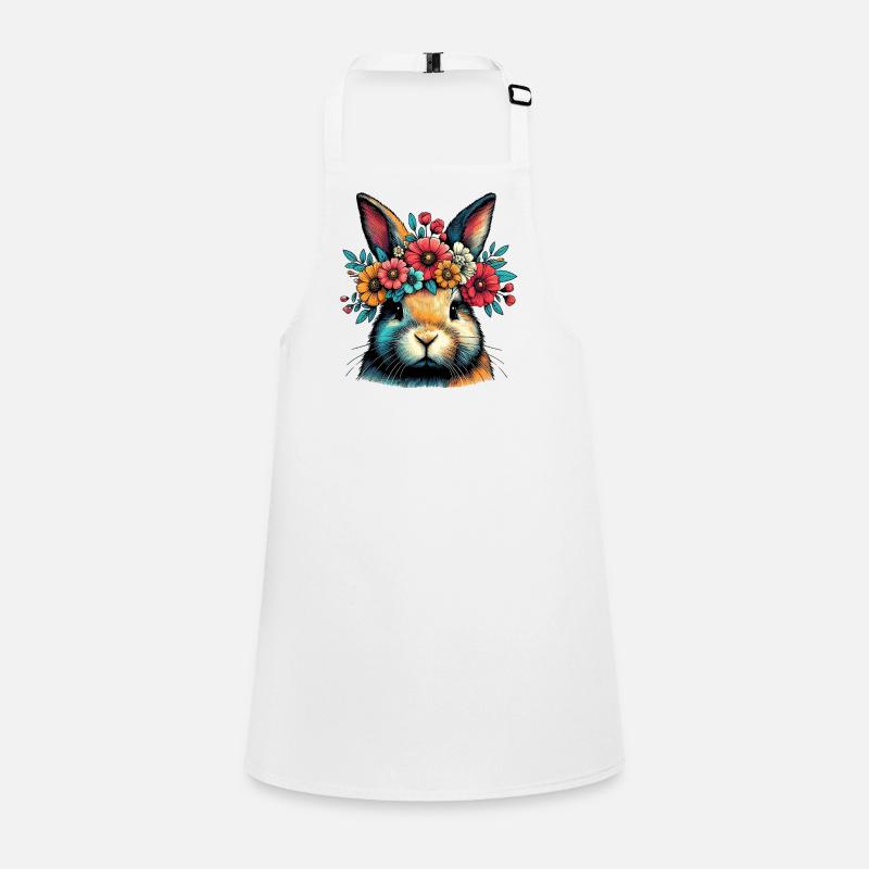 Rabbit with Flowers Children's Apron