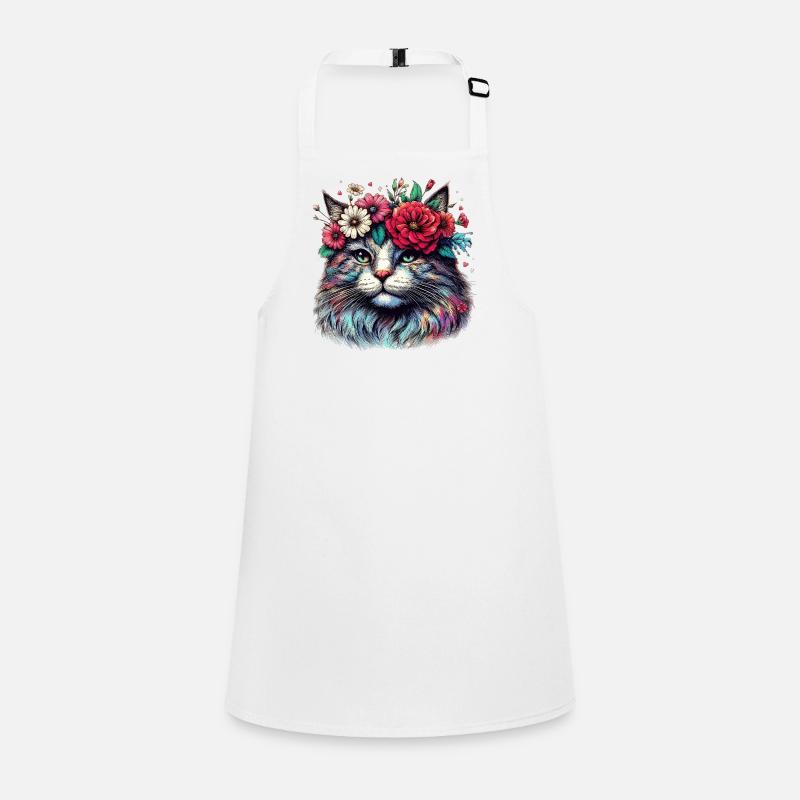 Cat with Flowers Children's Apron