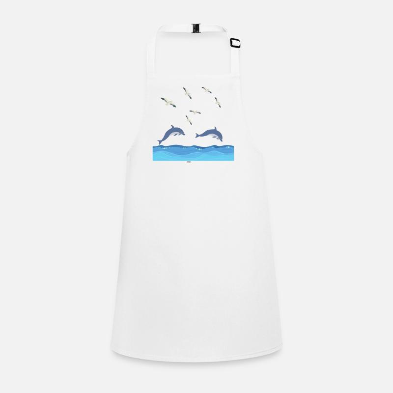 Dolphins Leap Over Azure Waves Children's Apron