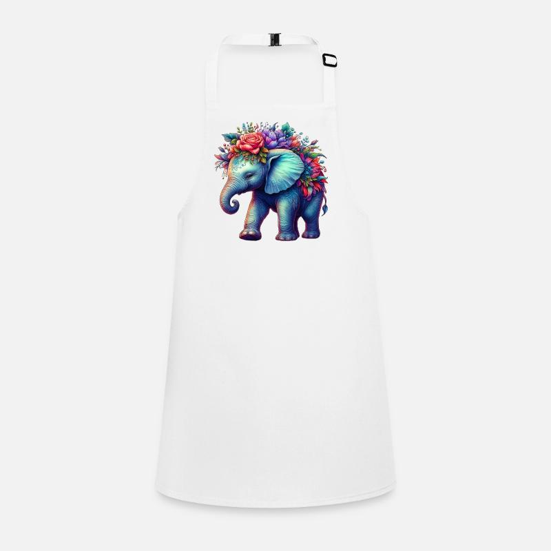 Elefant mit Blumen Schürze für Kinder
