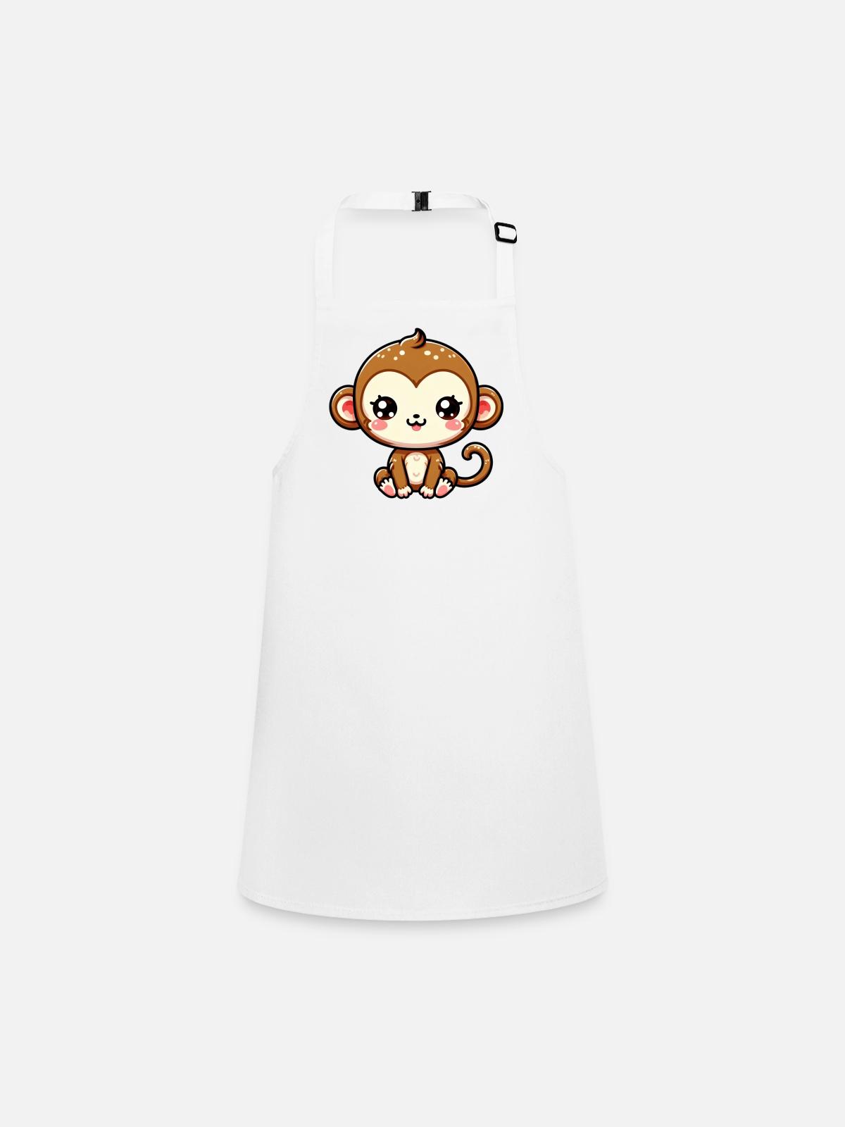 Monkey - Children's Apron - white - Front