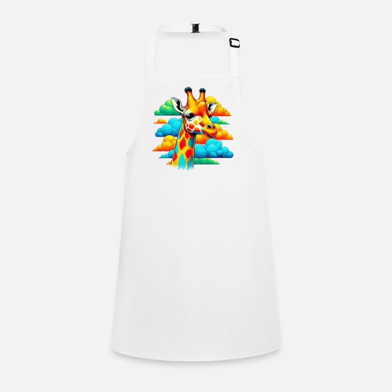 Giraffe with head in cloud clouds Children's Apron