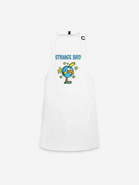 Oiseau bleu étrange - Tablier Enfant - blanc - Devant