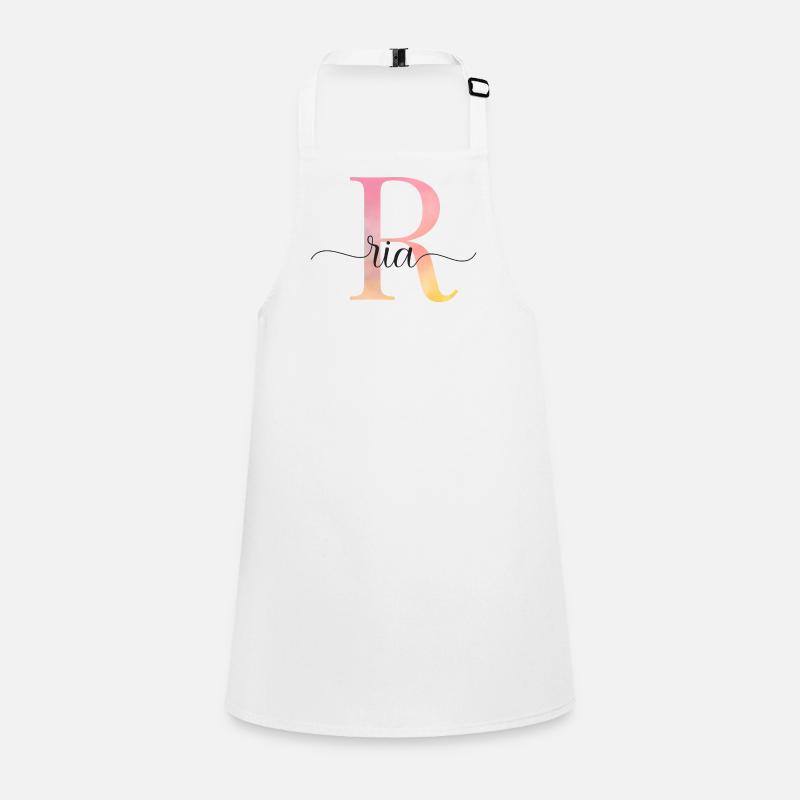 R | Monogram | Name | Ria |Watercolor Children's Apron