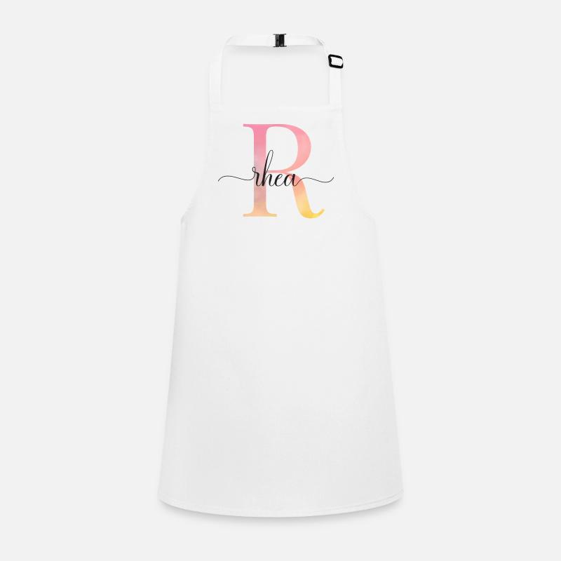 R | Monogram | Name | Rhea |Watercolor Children's Apron