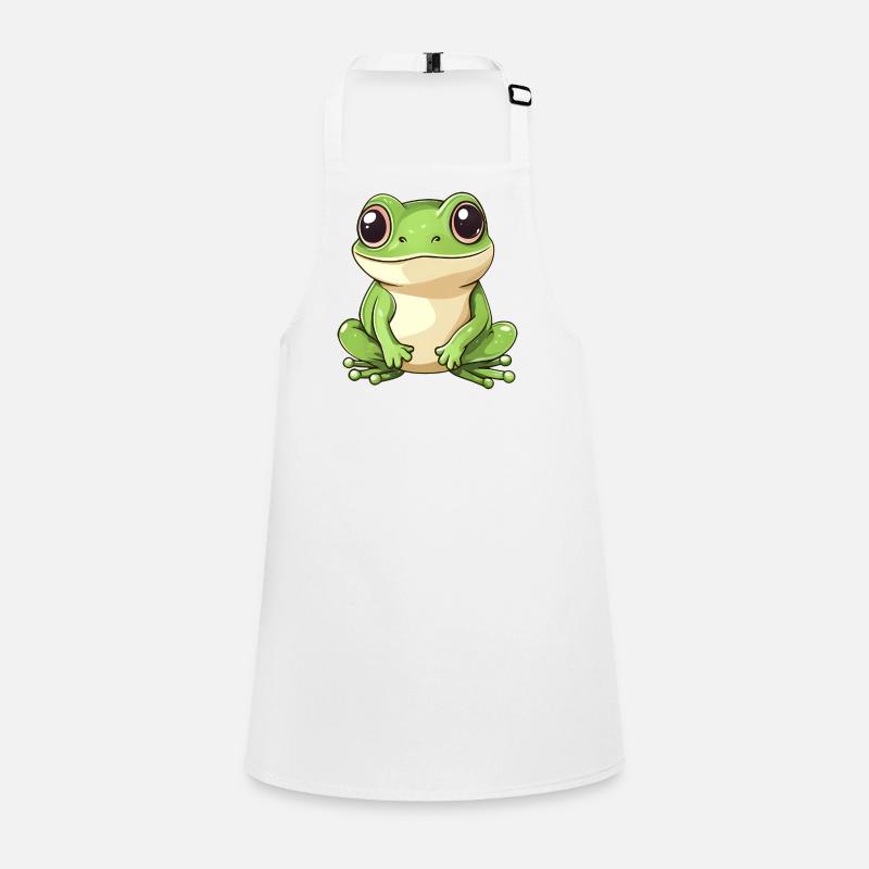 mignon grenouille - Vert - Design joyeux. Tablier Enfant