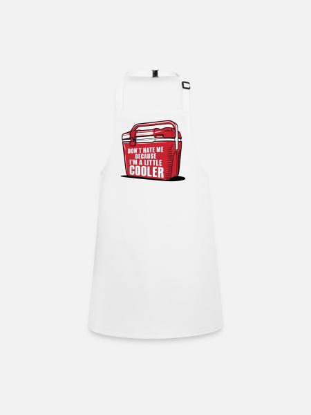 Funny Cooler Pun "A Little Cooler" - Children's Apron - white - Front