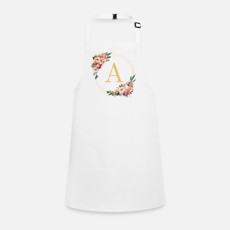 Un monogramme, couronne de fleurs, personnalisable Tablier Enfant