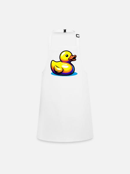 Ente Ente Ente Ente Ente - Schürze für Kinder - Weiß - Vorne