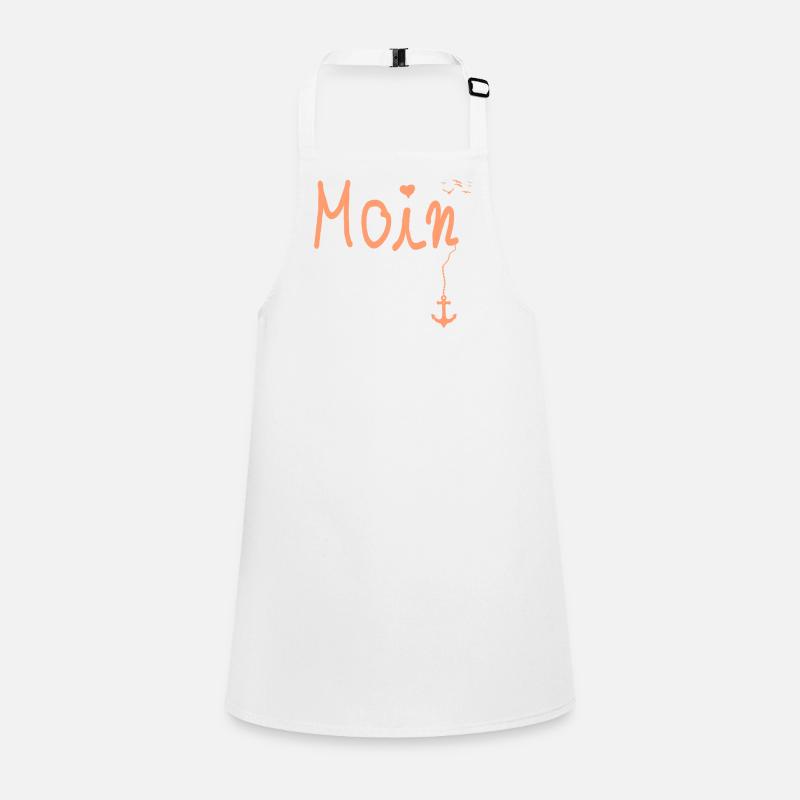 Moin Welcome Moin with Seagull in Orange Children's Apron