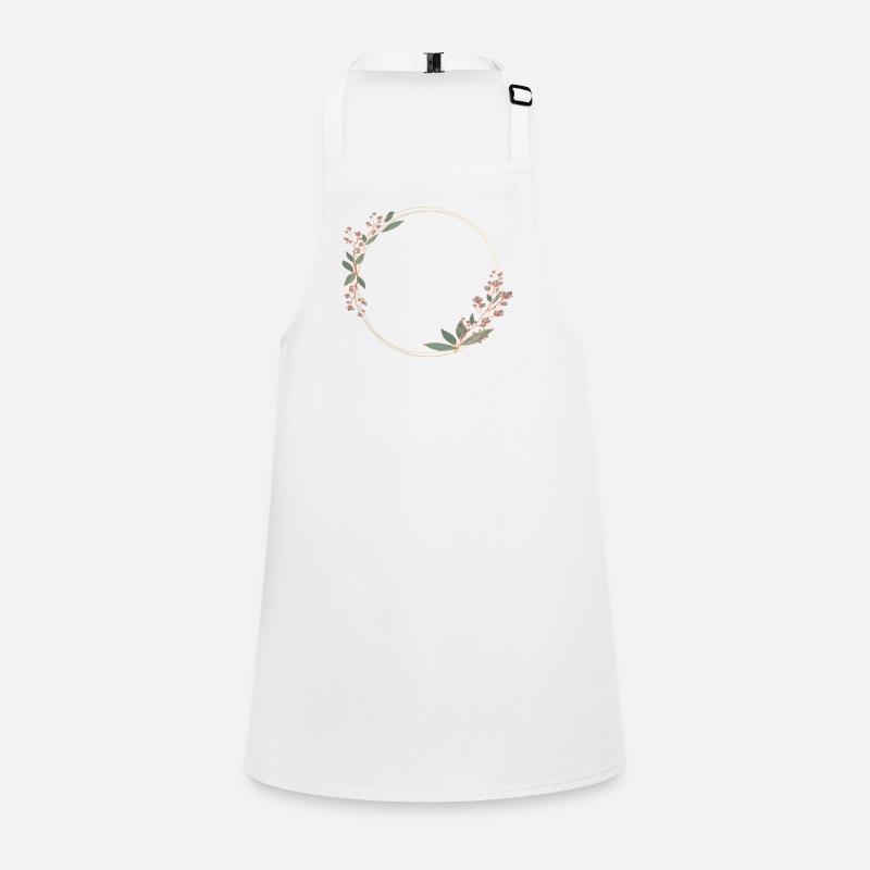 Delicate flower frame in pink and green Children's Apron