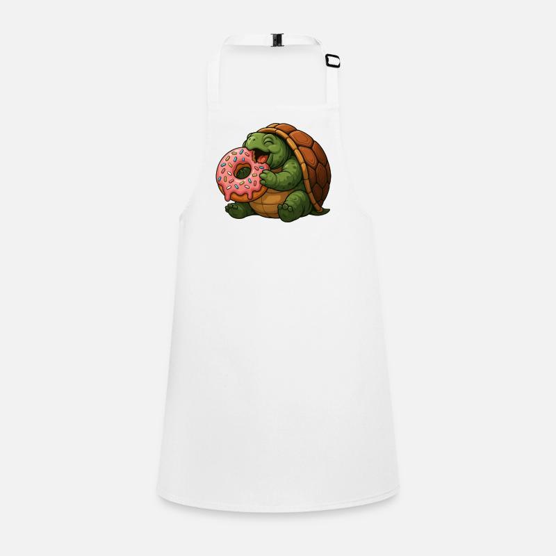 Cute Turtle with Donut Cartoon Dessert Fun Children's Apron